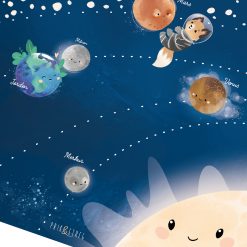 Solsystemet | Planet plakat til børn | Børneværelset fra PRIK & STREG