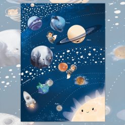 Solsystemet | Planet plakat til børn | Børneværelset fra PRIK & STREG